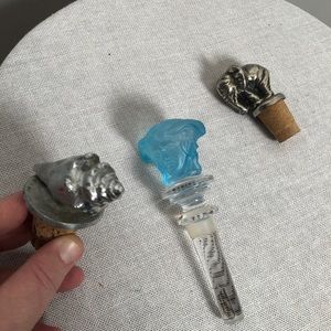 3 Wine bottle stoppers- Versace Glass